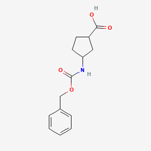 Chemical structure of N-Cbz-3-aminocyclopentanecarboxylic Acid