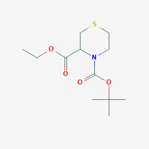 Chemical structure of N-BOC-THIOMORPHOLINE-3-CARBOXYLIC ACID ETHYL ESTER