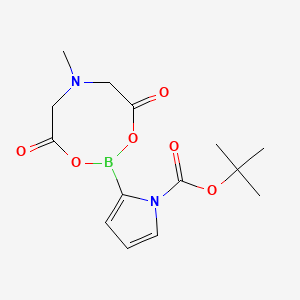 Chemical structure of N-Boc-pyrrole-2-boronic acid MIDA ester