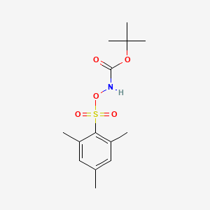 Chemical structure of N-Boc-O-(mesitylsulfonyl)hydroxylamine
