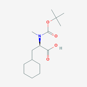 Chemical structure of N-Boc-N-methyl-(R)-3-cyclohexylalanine