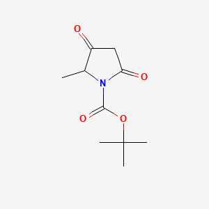 Chemical structure of N-Boc-5-methylpyrrolidine-2,4-dione