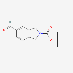 Chemical structure of N-BOC-5-FORMYLISOINDOLINE