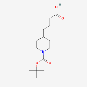 Chemical structure of N-Boc-4-piperidinebutanoic Acid
