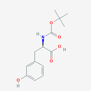 Chemical structure of N-Boc-3-hydroxy-D-phenylalanine