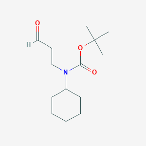 Chemical structure of N-BOC-3-CYCLOHEXYLAMINO-PROPIONALDEHYDE