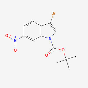 Chemical structure of N-Boc-3-bromo-6-nitroindole