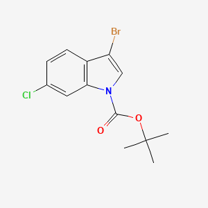 Chemical structure of N-Boc-3-bromo-6-chloroindole