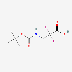 Chemical structure of N-Boc-3-amino-2,2-difluoropropionic Acid