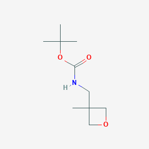 Chemical structure of N-Boc-3-(aminomethyl)-3-methyloxetane