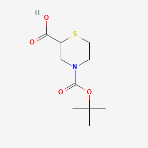 Chemical structure of N-Boc-2-thiomorpholinecarboxylic Acid