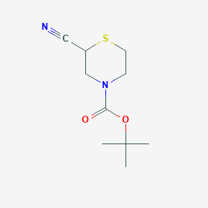 Chemical structure of N-BOC-2-CYANOTHIOMORPHOLINE