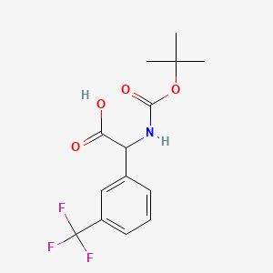 Chemical structure of N-Boc-2-(3-trifluoromethylphenyl)-DL-glycine
