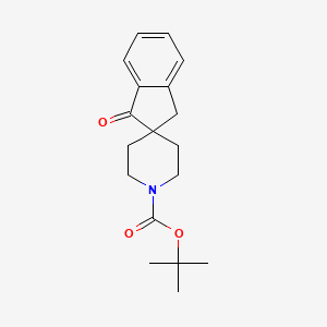 Chemical structure of N-BOC-1-OXO-1,3-DIHYDROSPIRO[INDENE-2,4'-PIPERIDINE]