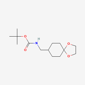 Chemical structure of N-BOC-1,4-DIOXASPIRO[4,5]DECANE-8-METHANAMINE