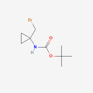 Chemical structure of N-Boc-1-(bromomethyl)cyclopropanamine