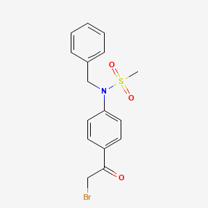 Chemical structure of N-benzyl-N-(4-(2-bromoacetyl)phenyl)methanesulfonamide