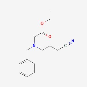 Chemical structure of Ethyl 2-[benzyl(3-cyanopropyl)amino]acetate
