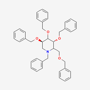 Chemical structure of N-Benzyl-2,3,4,6-tetra-O-benzyl-1,5-dideoxy-imino-L-iditol