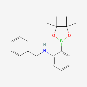 Chemical structure of N-Benzyl-2-(4,4,5,5-tetramethyl-1,3,2-dioxaborolan-2-yl)aniline