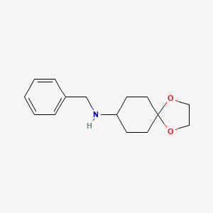 Chemical structure of N-benzyl-1,4-dioxaspiro[4.5]decan-8-amine