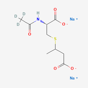 Chemical structure of N-Acetyl-S-(3-carboxy-2-propyl)-L-cysteine-d3 Disodium Salt