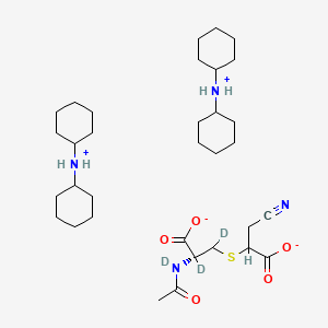 Chemical structure of N-Acetyl-S-(2-cyanocarboxyethyl)-L-cysteine-d3 Bis(dicyclohexylamine) Salt