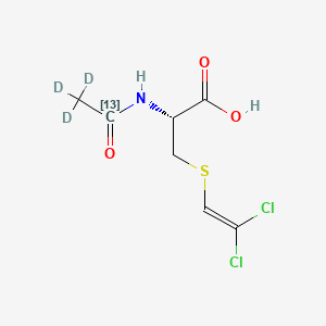 Chemical structure of N-Acetyl-S-(2,2-dichloroethenyl)-L-cysteine-13C,d3
