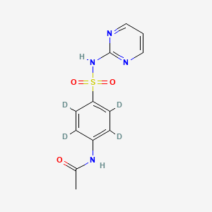 Chemical structure of N-Acetyl Sulfadiazine-d4 (Major)