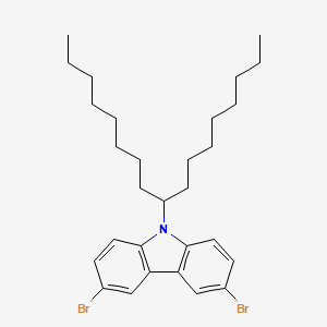 Chemical structure of N-9-heptadecanyl-3,6-dibromocarbazole