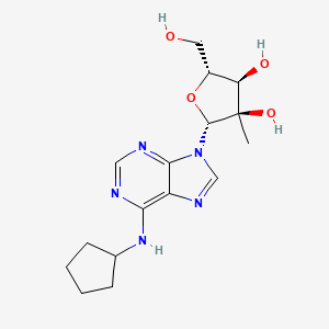 Chemical structure of N6-Cyclopentyl-2'-C-methyl-adenosine