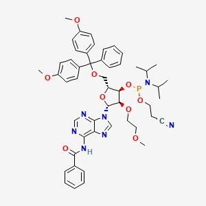 Chemical structure of 2'-O-MOE-N6-Benzoyl-Adenosine Phosphoramidite