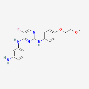 Chemical structure of N4-(3-Aminophenyl)-5-fluoro-N2-(4-(2-methoxyethoxy)phenyl)pyrimidine-2,4-diamine