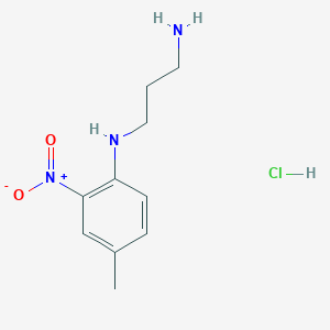 Chemical structure of N1-(4-Methyl-2-nitrophenyl)propane-1,3-diamine hydrochloride