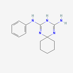 Chemical structure of N2-phenyl-1,3,5-triazaspiro(5.5)undeca-1,3-diene-2,4-diamine