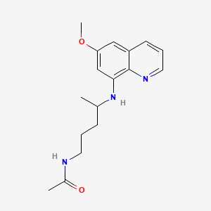 Chemical structure of N-{4-[(6-methoxyquinolin-8-yl)amino]pentyl}acetamide