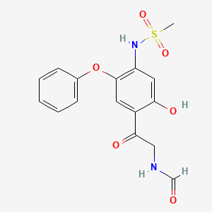 Chemical structure of N-{[4-[2-(Formylamino)acetyl]-5-hydroxy-2-phenoxyphenyl}methanesulfonamide