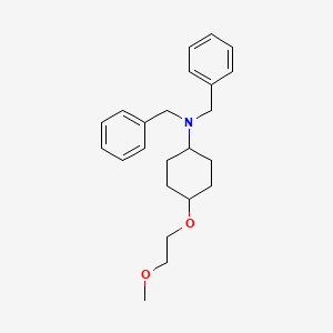 Chemical structure of Dibenzyl-[trans-4-(2-methoxy-ethoxy)-cyclohexyl]-amine