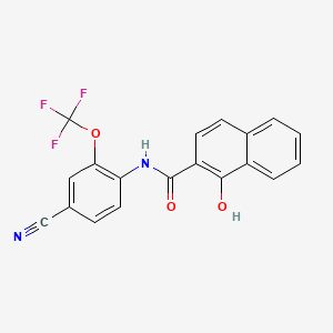 Chemical structure of N-[4-Cyano-2-(trifluoromethoxy)phenyl]-1-hydroxy-2-naphthamide