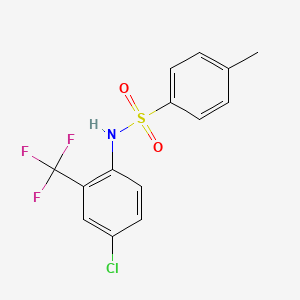 Chemical structure of N-[4-chloro-2-(trifluoromethyl)phenyl]-4-methyl-Benzenesulfonamide