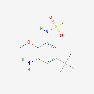 Chemical structure of N-(3-amino-5-tert-butyl-2-methoxy-phenyl)-methanesulfonamide