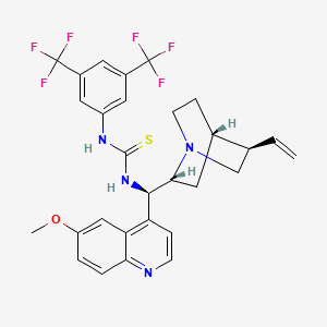 Chemical structure of N-[3,5-Bis(trifluoromethyl)phenyl]-N'-[(9R)-6'-methoxycinchonan-9-yl]thiourea