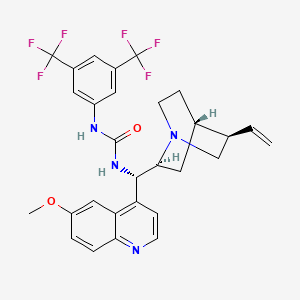 Chemical structure of N-[3,5-Bis(trifluoromethyl)phenyl]-N'-[(8α,9S)-6'-methoxycinchonan-9-yl]urea