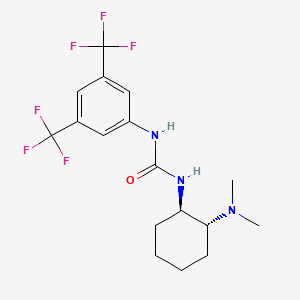 Chemical structure of N-[3,5-Bis(trifluoromethyl)phenyl]-N'-[(1R,2R)-2-(dimethylamino)cyclohexyl]urea