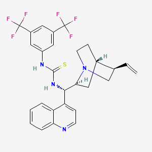 Chemical structure of N-[3,5-Bis(trifluoromethyl)phenyl]-N'-(8α,9S)-cinchonan-9-ylthiourea