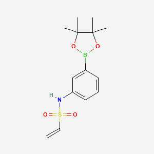 Chemical structure of N-[3-(4,4,5,5-Tetramethyl-1,3,2-dioxaborolan-2-yl)phenyl]ethenesulfonamide