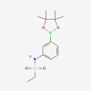 Chemical structure of N-[3-(4,4,5,5-Tetramethyl-1,3,2-dioxaborolan-2-yl)phenyl]ethanesulfonamide