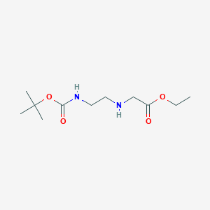 Chemical structure of Ethyl N-(2-((tert-butoxycarbonyl)amino)ethyl)glycinate