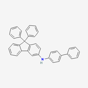 Chemical structure of N-(biphenyl-4-yl)-9,9-diphenyl-9H-fluoren-3-amine