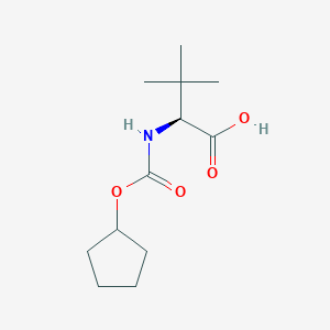 Chemical structure of N-[(Cyclopentyloxy)carbonyl]-3-methylvaline
